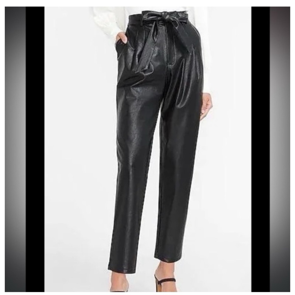 Paper Bag Faux Leather Pants